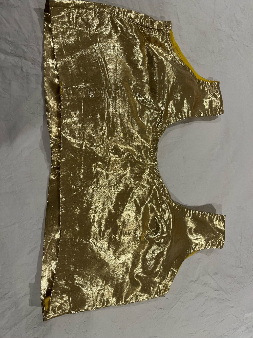 Women’s Gold Lame Sleeveless Blouse / Choli / crop top